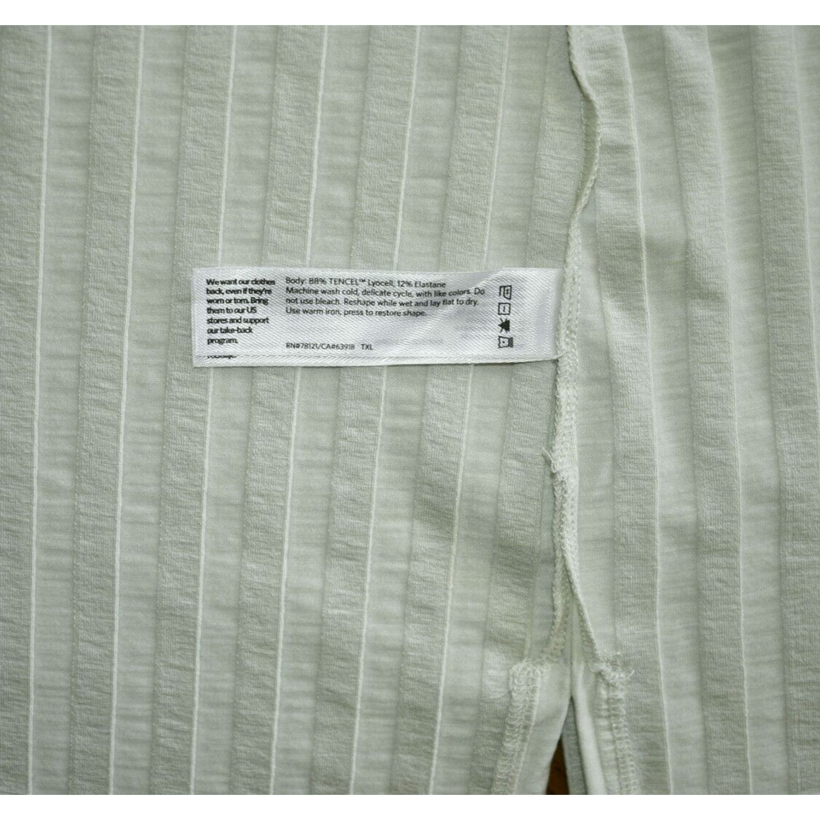 Eileen Fisher EILEEN FISHER Light Sage Stripe Crewneck Petite Top Size PM Size M / US 6-8 / IT 42-44 - 5 Thumbnail