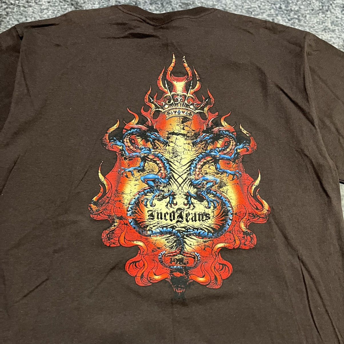 JNCO Vintage Y2K JNCO Jeans Flames Dragon Grunge Skater Tee NEW Size US XL / EU 56 / 4 - 6 Thumbnail