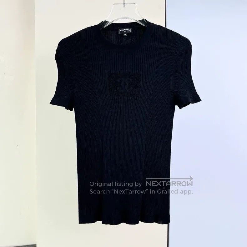 Chanel Chanel 24C black knitted short sleeves Size XS / US 0-2 / IT 36-38 - 2 Thumbnail