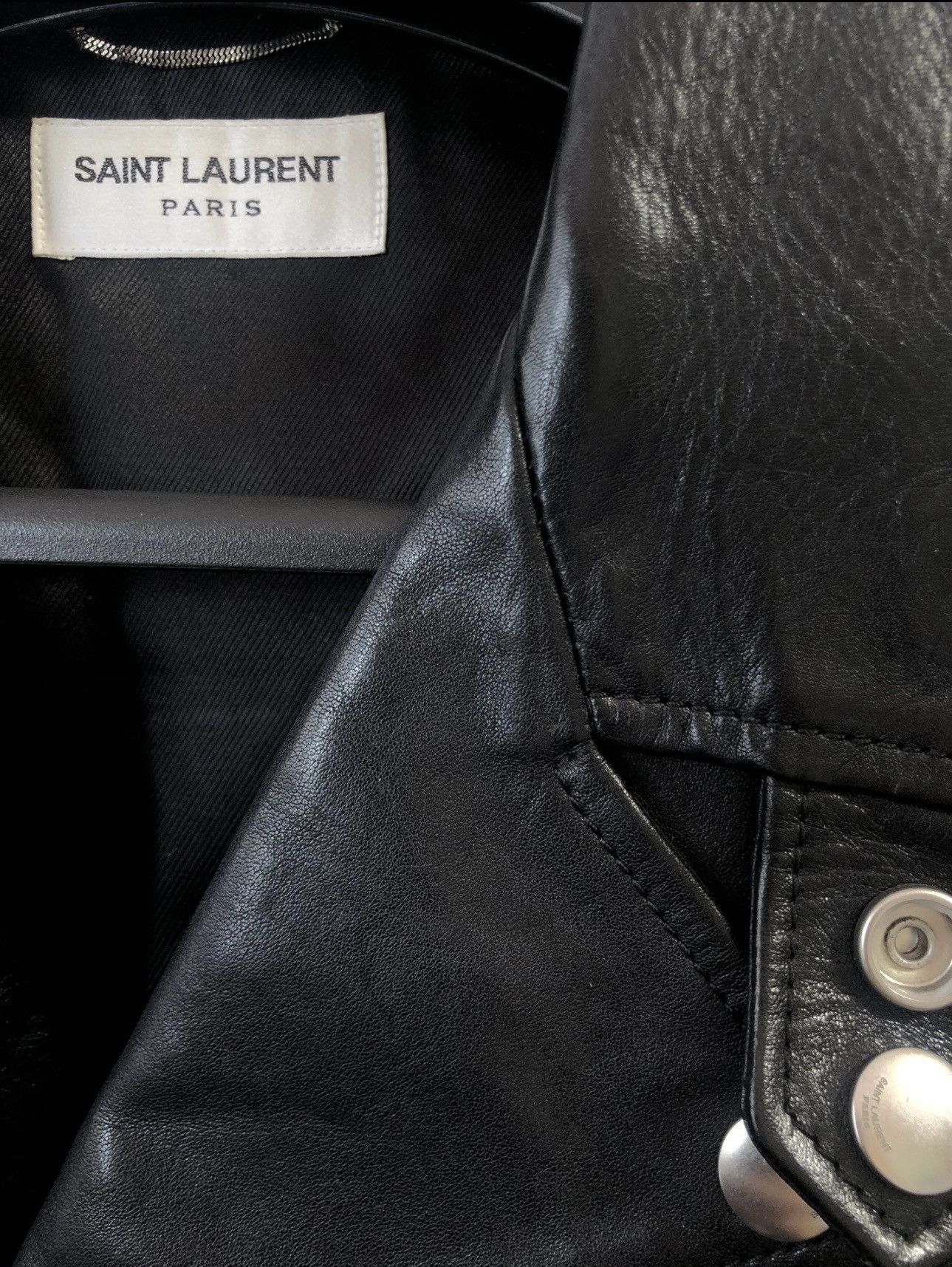 Saint Laurent Paris Saint Laurent Paris L17 Leather Jacket Sz52 Size US L / EU 52-54 / 3 - 4 Thumbnail