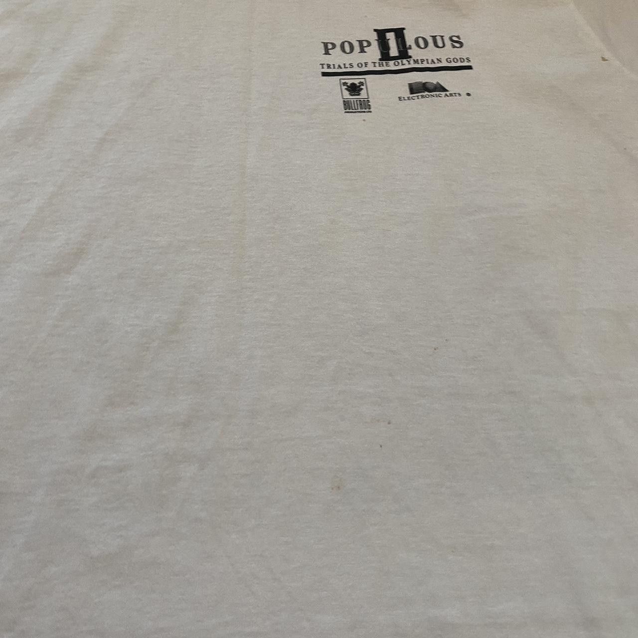 Populous II 1992 white & blue retro video game t-shirt