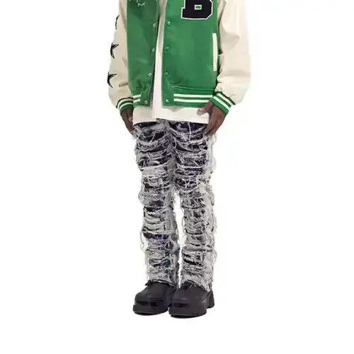 VIBE Icy Stacked Distressed Denim Jeans Size US 32 / EU 48 - 2 Thumbnail