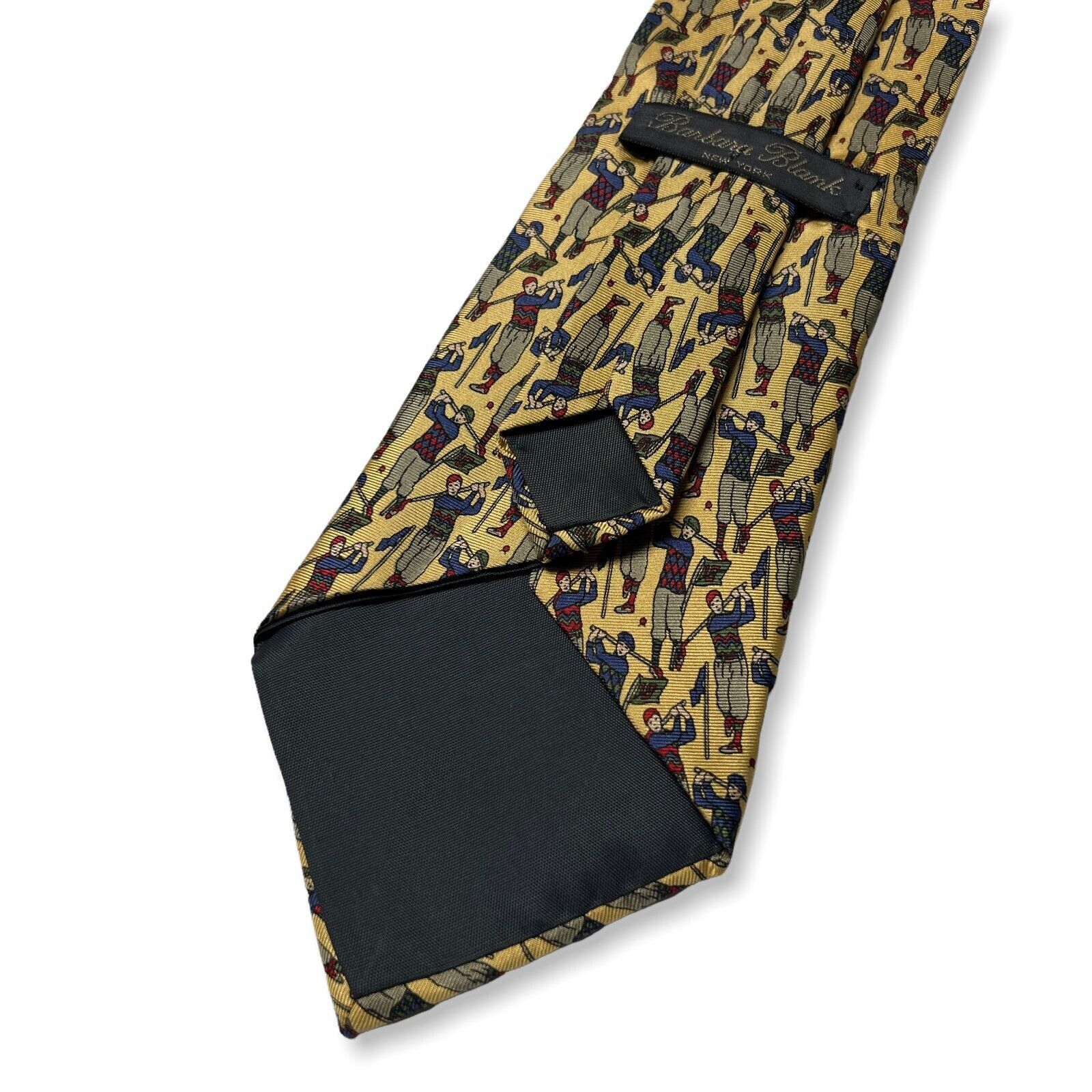 Other Barbara Blank NY Silk Golf Necktie Yellow Vintage Size ONE SIZE - 4 Thumbnail