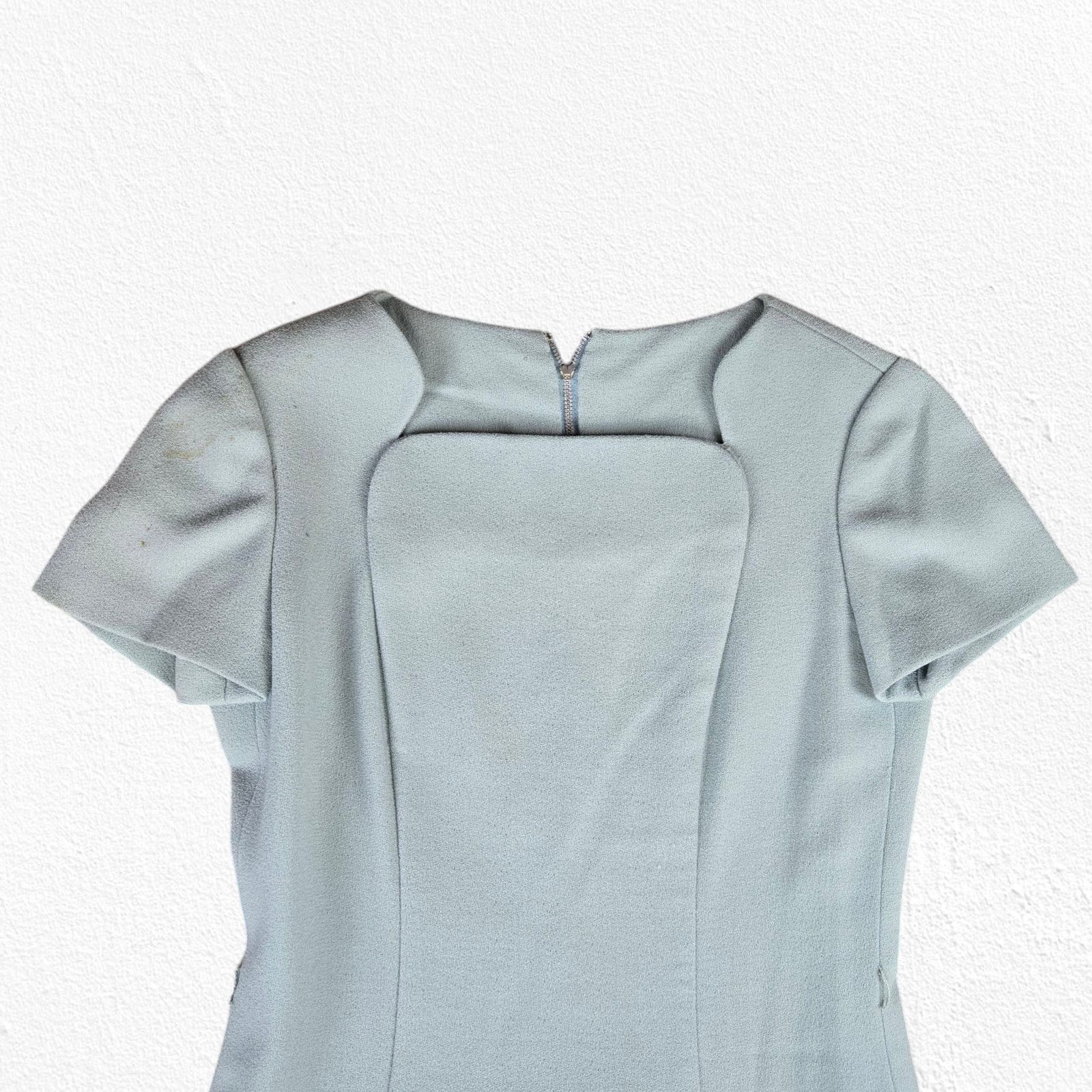 Vintage 1960s Ice Blue Mod A-Line Dress Size 6 Size M / US 6-8 / IT 42-44 - 4 Thumbnail