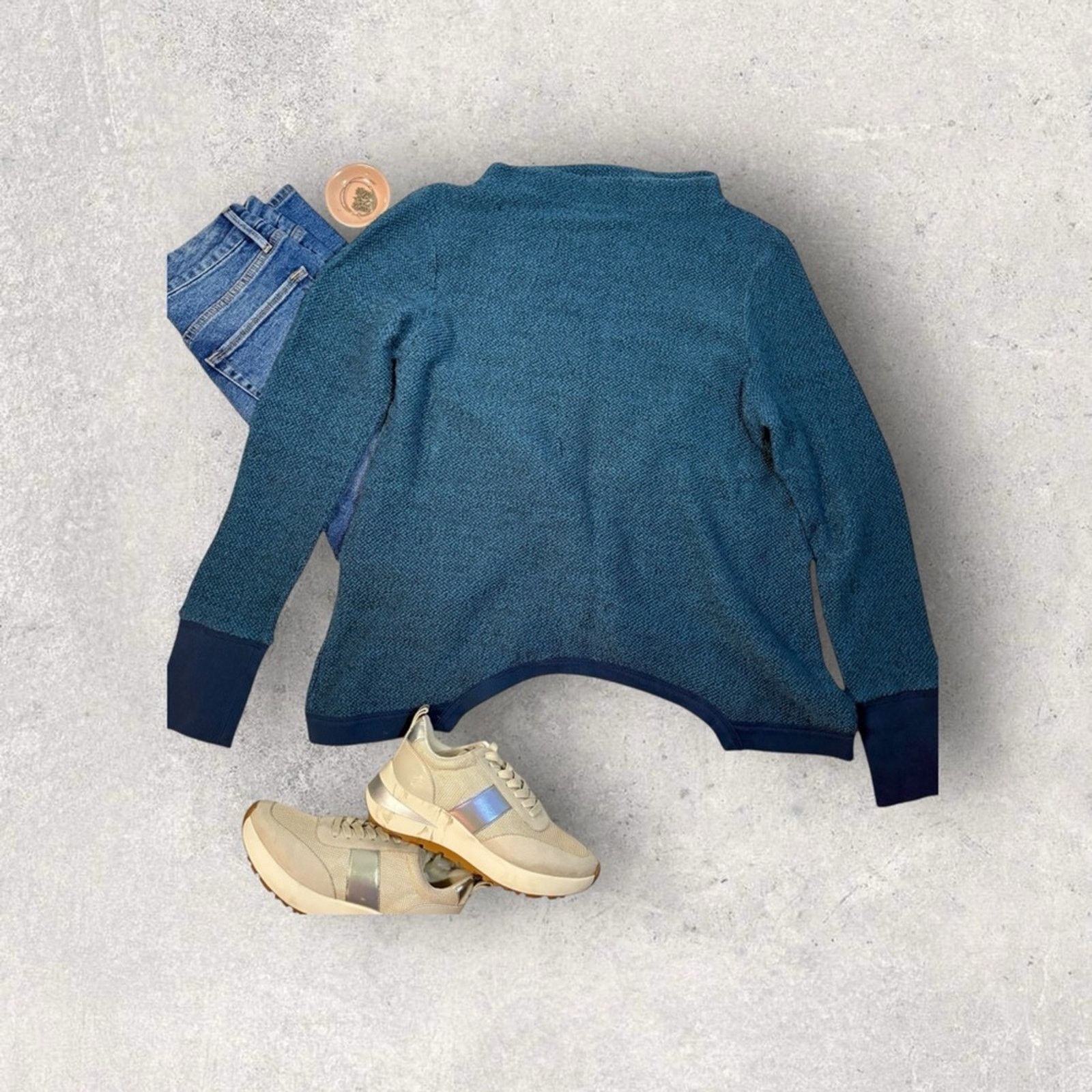 Anthropologie Anthropologie Blue Cowl Neck Sweater Size L / US 10 / IT 46 - 3 Thumbnail