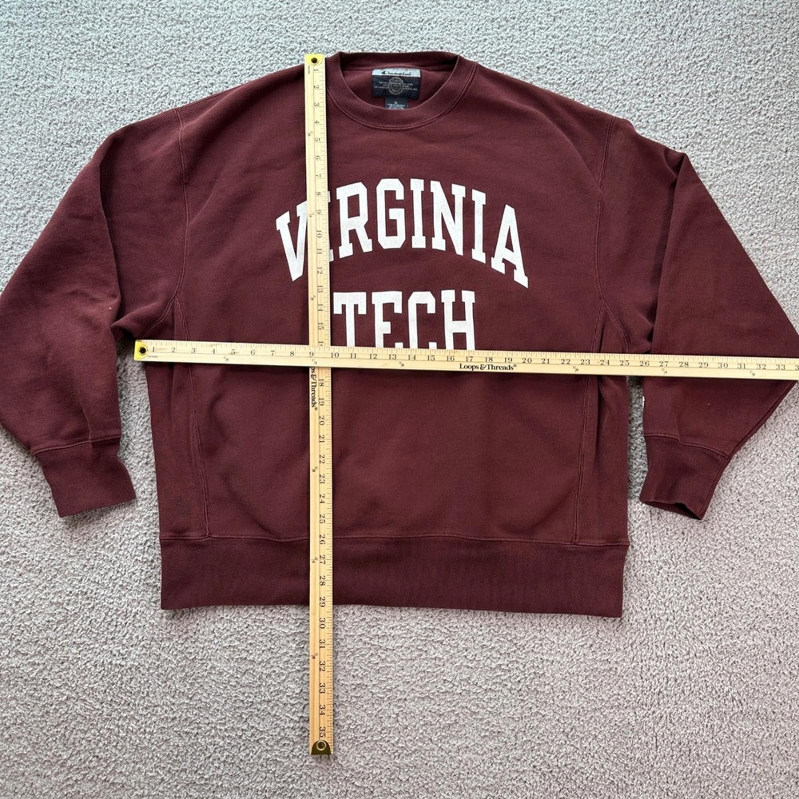 Champion Champion Virginia Tech Hokies Maroon Crewneck Sweatshirt XL Size US XL / EU 56 / 4 - 2 Thumbnail
