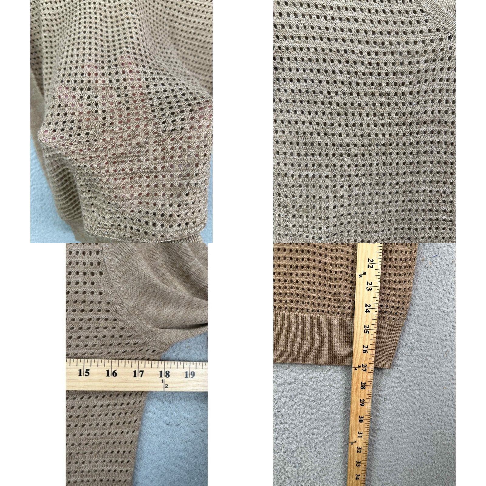 Vintage VINTAGE The Limited Sweater Womens Small Tan Merino Wool Blend V-Neck Knit Pullover NEW Size S / US 4 / IT 40 - 8 Thumbnail