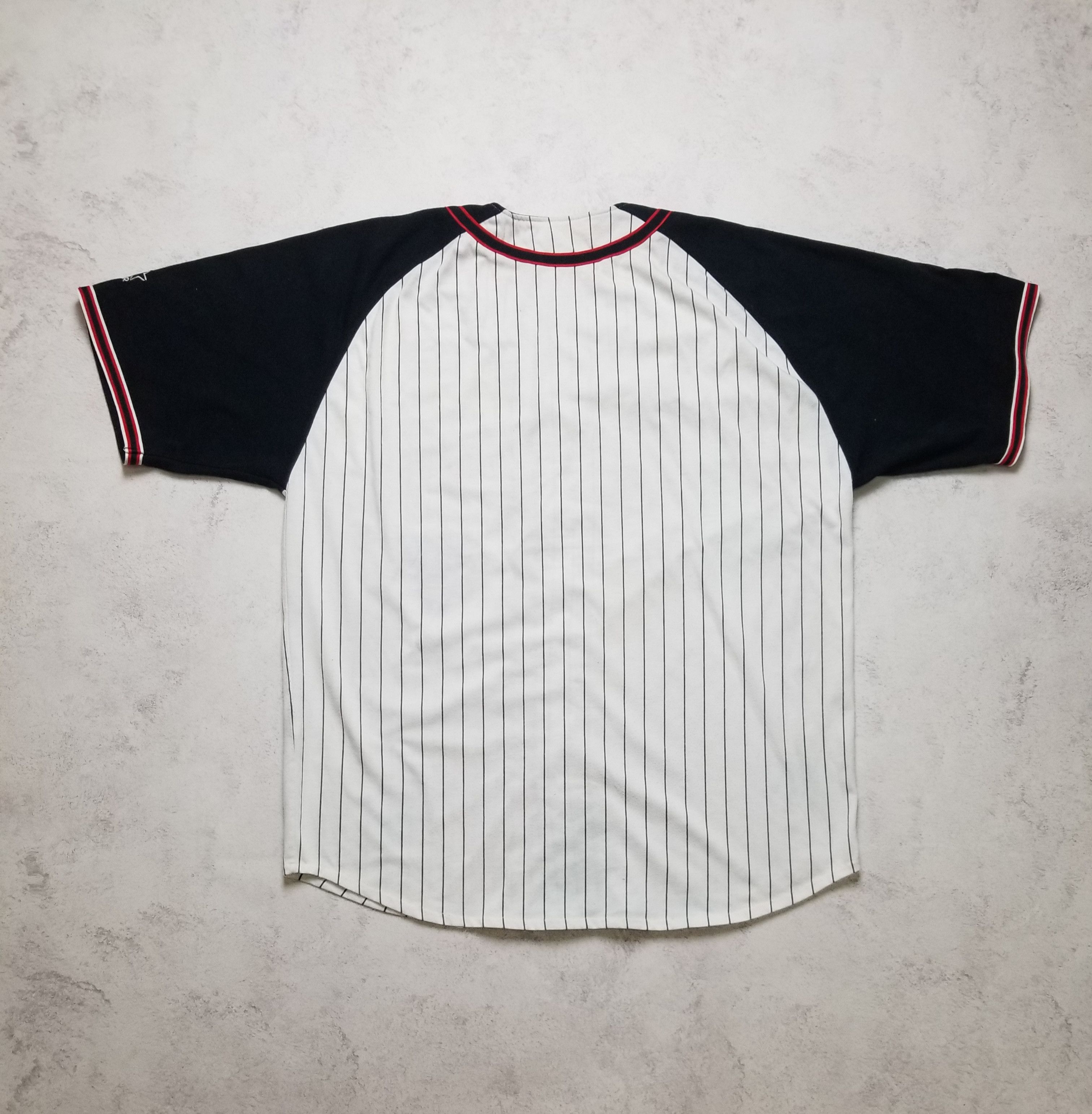 Starter VTG 90s NBA Chicago Bulls Pin Stripe Embroidered Jersey Size US XL / EU 56 / 4 - 2 Thumbnail