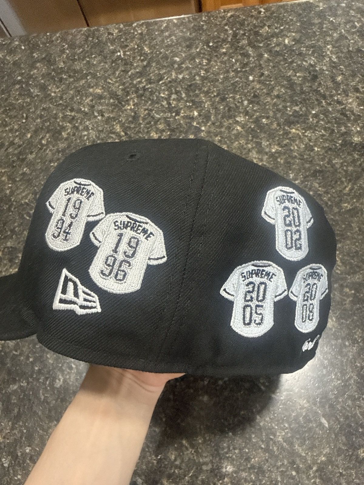 MLB × New Era × Supreme Supreme Jerseys Box Logo New Era Fitted Hat Size ONE SIZE - 5 Thumbnail