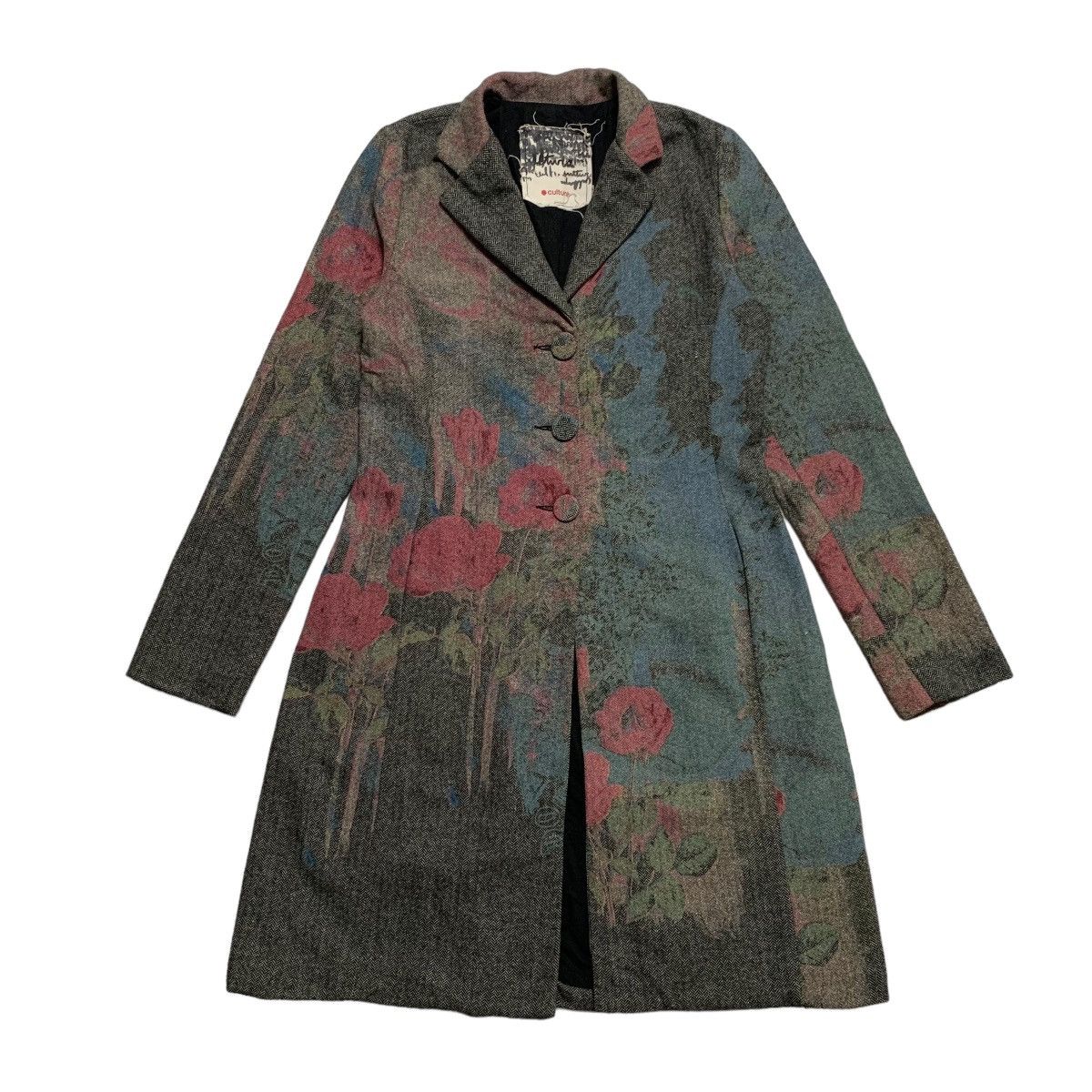 Other Cultura Abstract Flower Coat Made In Italy Size M / US 6-8 / IT 42-44 - 1 Thumbnail
