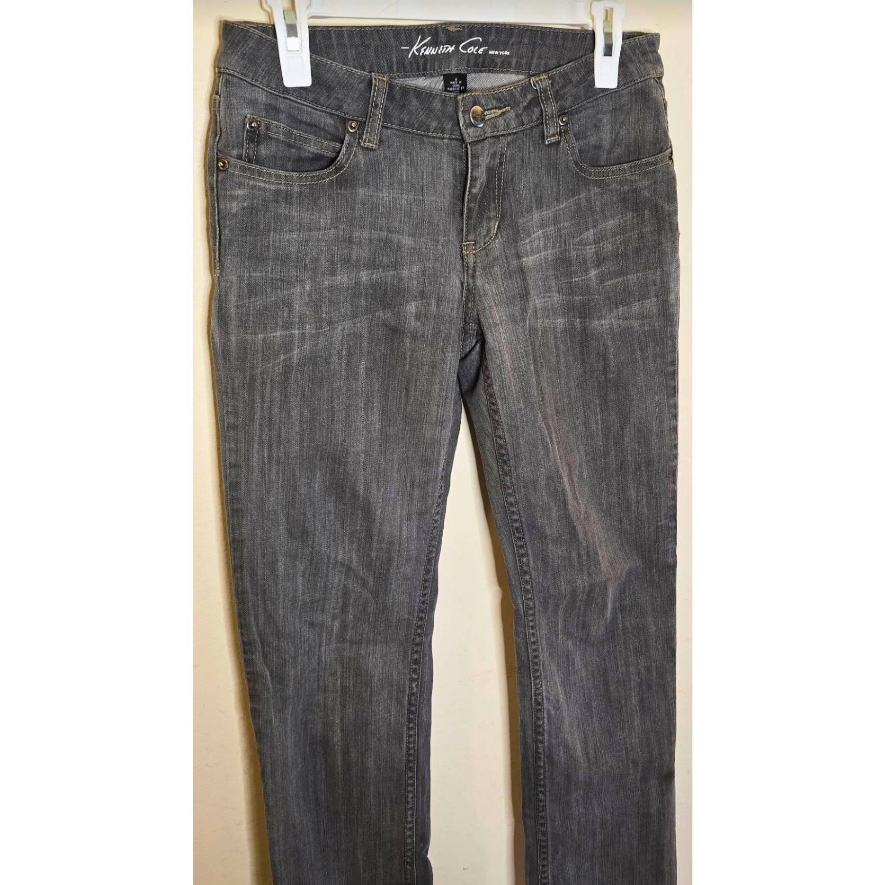 Kenneth Cole Kenneth Cole Womens Jeans Size 6 Gray Mid Rise Straight Leg Size 28" / US 6 / IT 42 - 5 Thumbnail