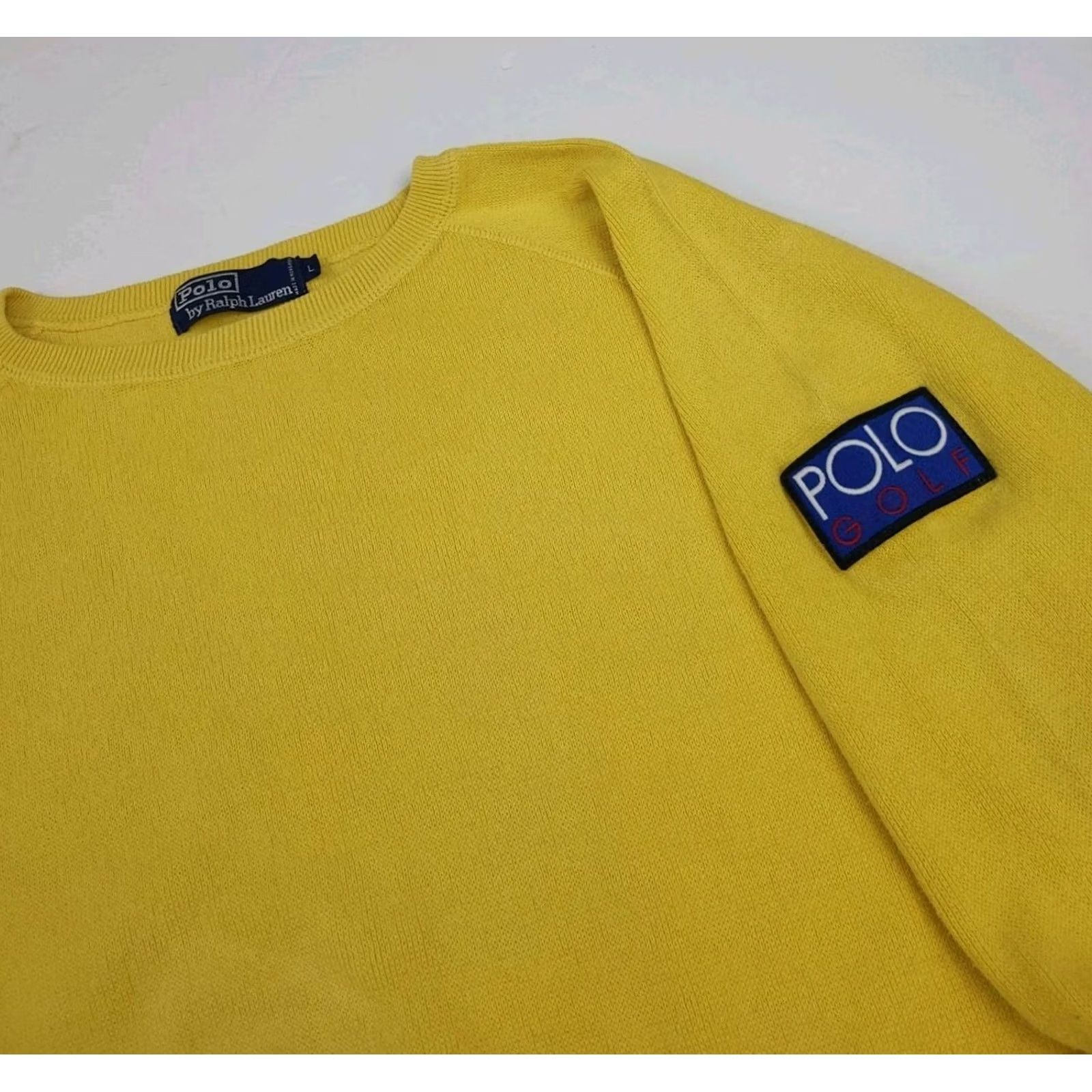 Polo Ralph Lauren VINTAGE Polo Ralph Lauren Hi Tech Golf Sweater Pullover Mens M Cotton Yellow 90s RL Sport USA Size US M / EU 48-50 / 2 - 2 Thumbnail