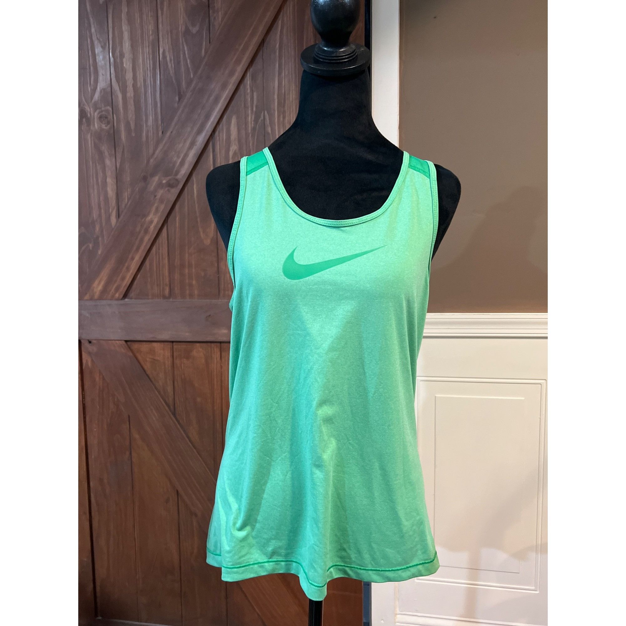 Nike Nike Pro Womens Green Racerback Tank Top Size L Size L / US 10 / IT 46 - 5 Thumbnail