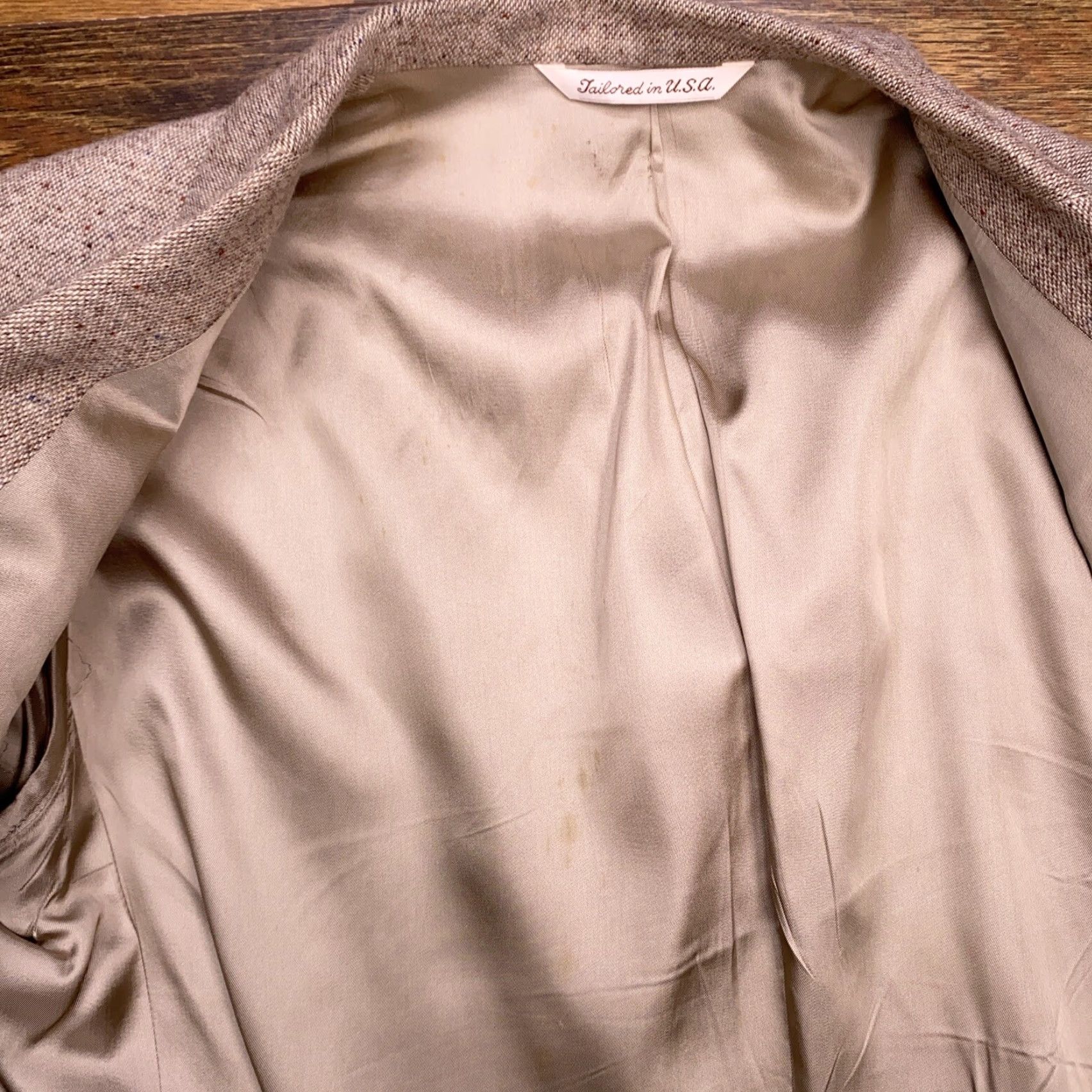 Stafford VINTAGE Stafford Sport Coat Brown Wool 42R Blazer Single-Breasted 2-Button Notch Lapel Men Regular Size 42R - 7 Thumbnail