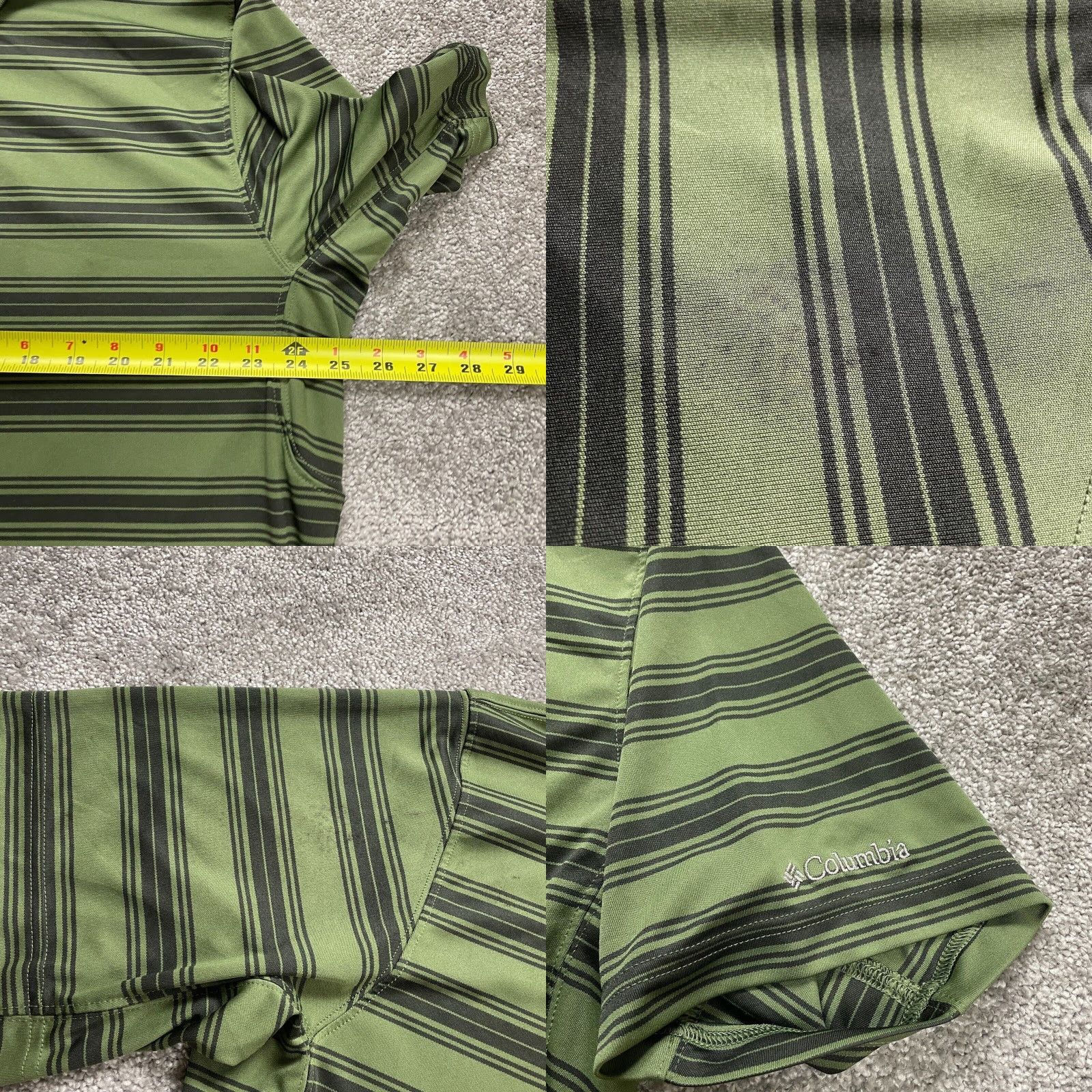 Vintage Columbia City Voyager Polo Shirt Mens 2XL Green Striped Short Sleeve Collared Shirt Polo Size US XXL / EU 58 / 5 - 8 Thumbnail