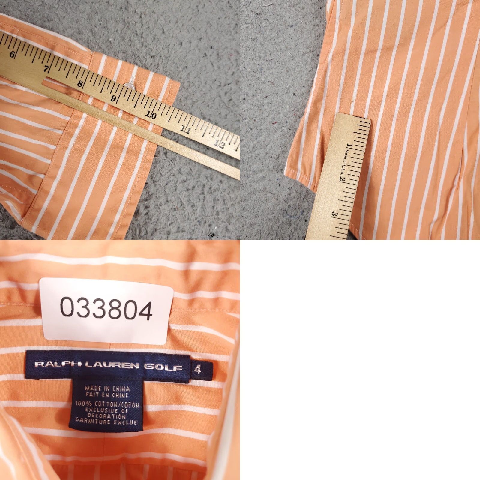 Ralph Lauren Ralph Lauren Womens Shirt Orange Striped Size 4 XL Extra Large Button Up Short Sleeve Size S / US 4 / IT 40 - 8 Thumbnail