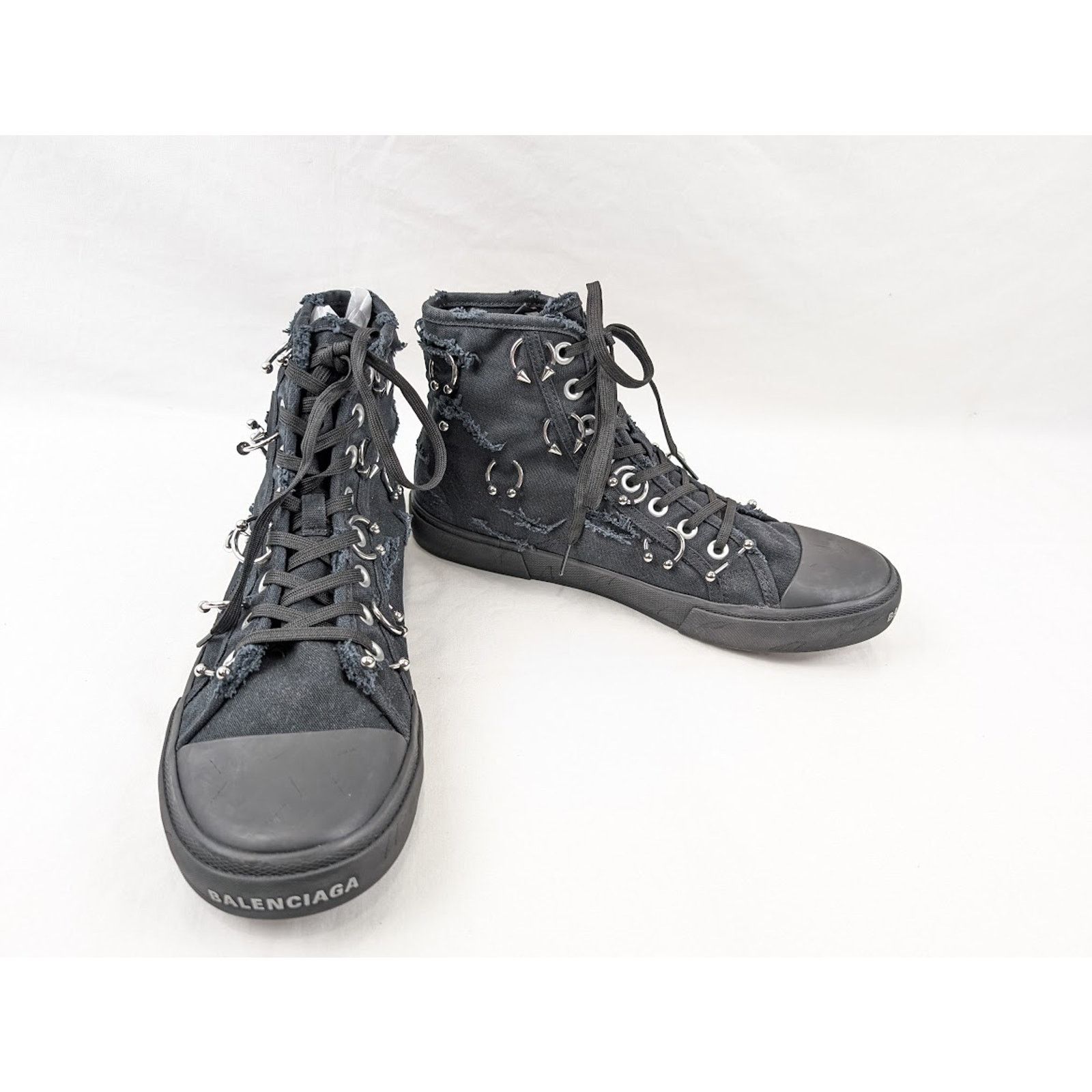 Balenciaga o1rshd1 Destroy Paris High Top Sneakers in Black Size US 9 / EU 42 - 13 Thumbnail