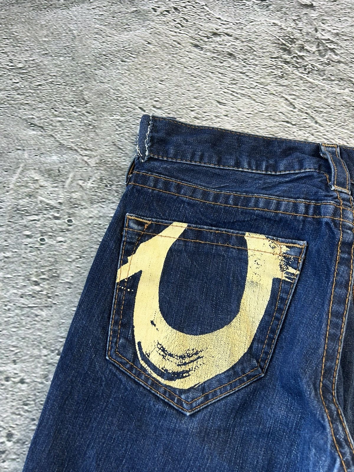 True Religion × Vintage True Religion jeans big logo painted blue Y2K Size US 31 - 3 Thumbnail