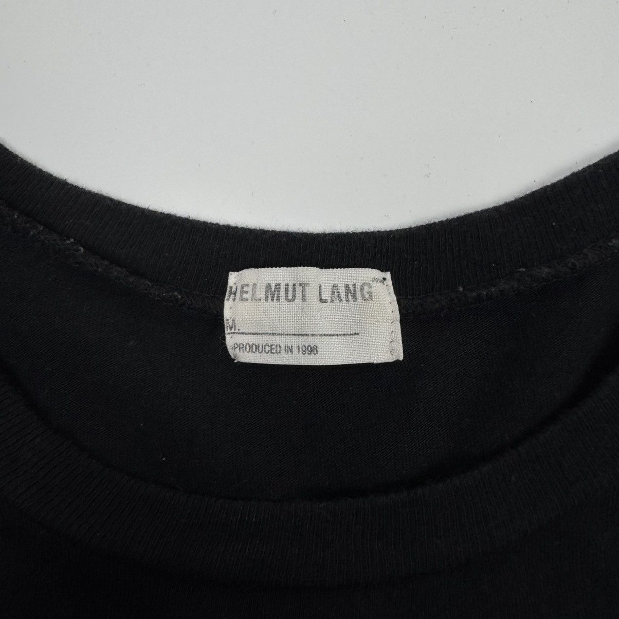 Helmut Lang Helmut Lang 1996 Black Logo Print Backstage Press T-Shirt Size US M / EU 48-50 / 2 - 5 Thumbnail