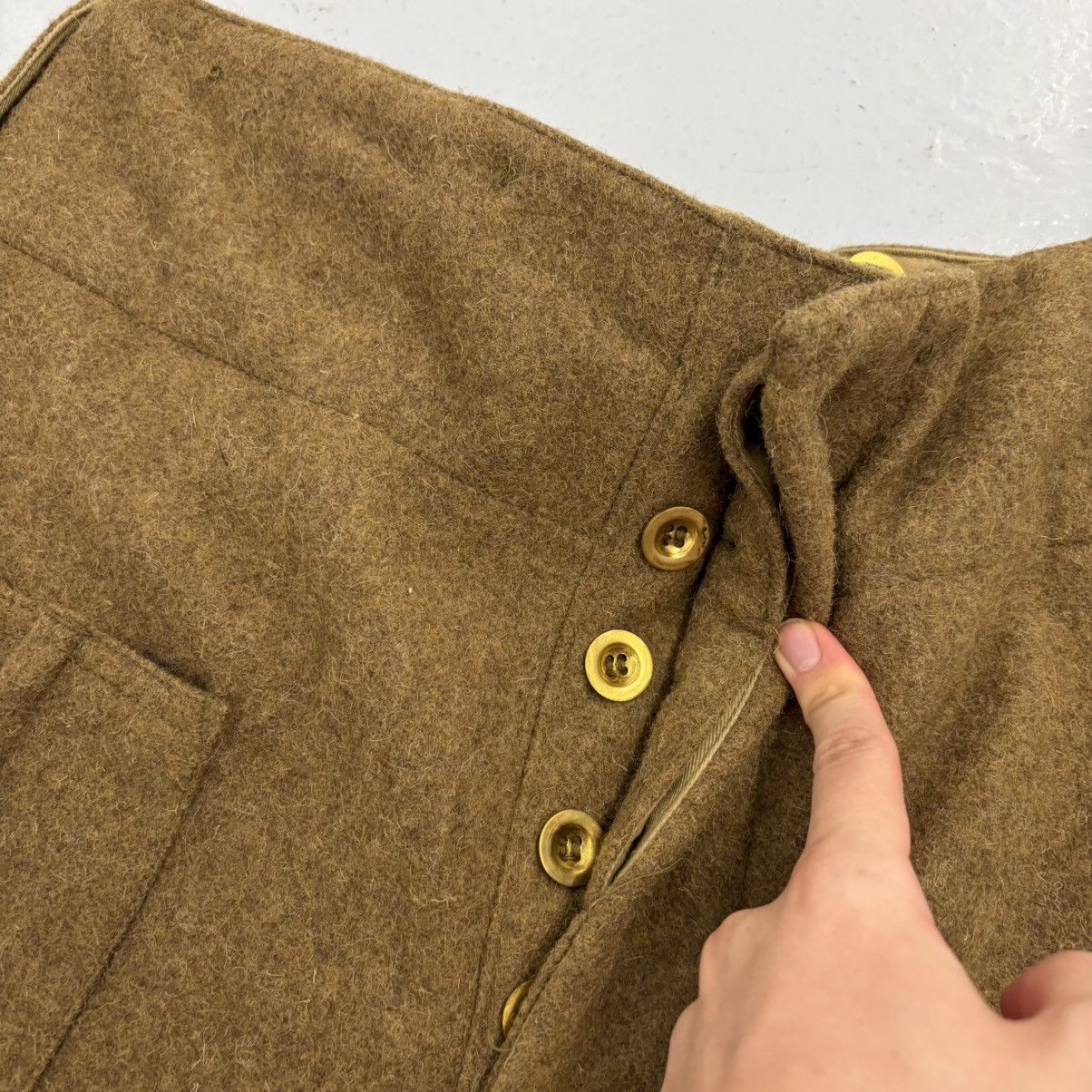 Other Vintage WW1 Army Wool Repro Front Pocket Trousers 30x34 Size US 30 / EU 46 - 2 Thumbnail