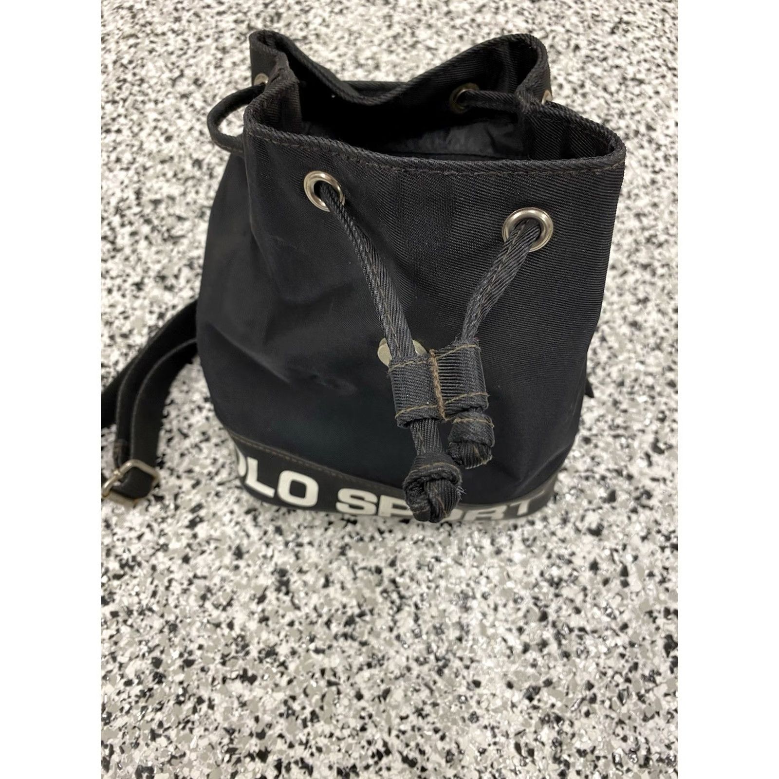 Vintage VINTAGE Polo Sport Ralph Lauren Black Bucket Backpack Bag Handbag Purse Size ONE SIZE - 7 Thumbnail