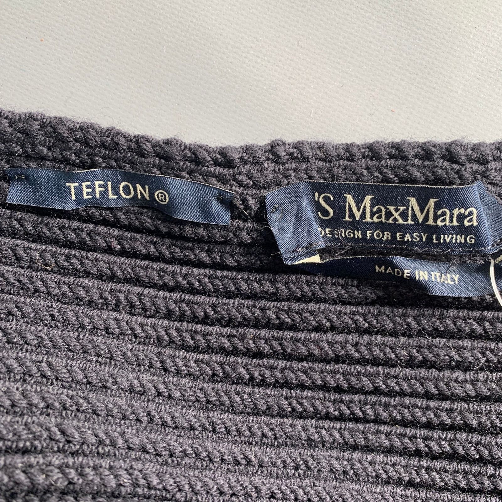 Max Mara MAX MARA Black Ribbed Knit Scarf Size ONE SIZE - 2 Thumbnail