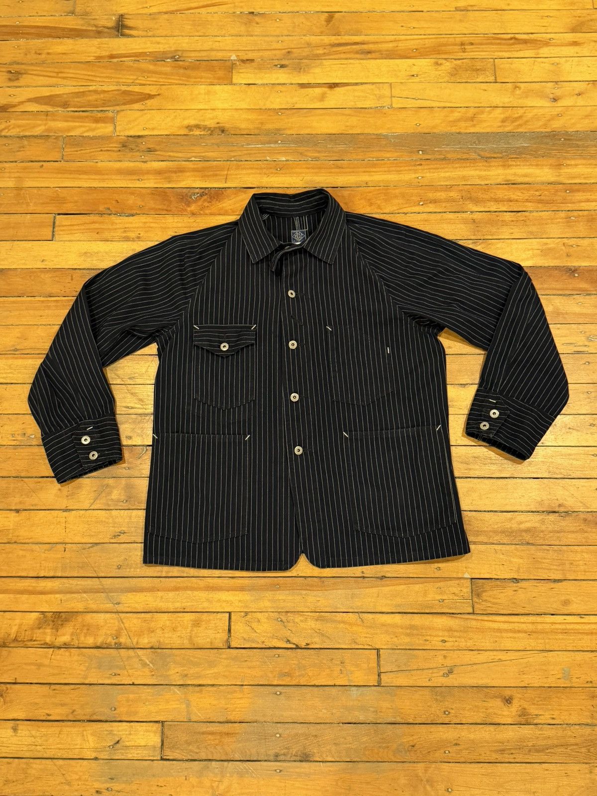 Post Overalls Post O’Alls 1102-IS engineer jacket navy pin stripe Size US L / EU 52-54 / 3 - 1 Thumbnail
