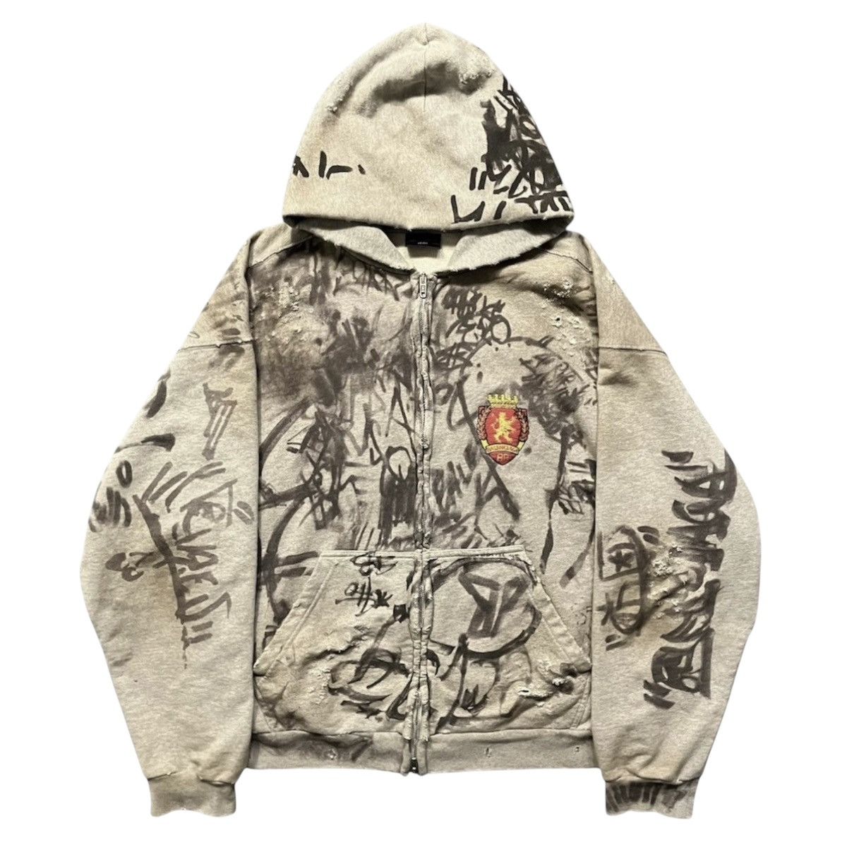 トップス balenciaga skater zip hoodie graffiti Balenciaga Skater Zip-Up Hoodie Medium Fit 'Blue Sky' 744457TOVA84900
