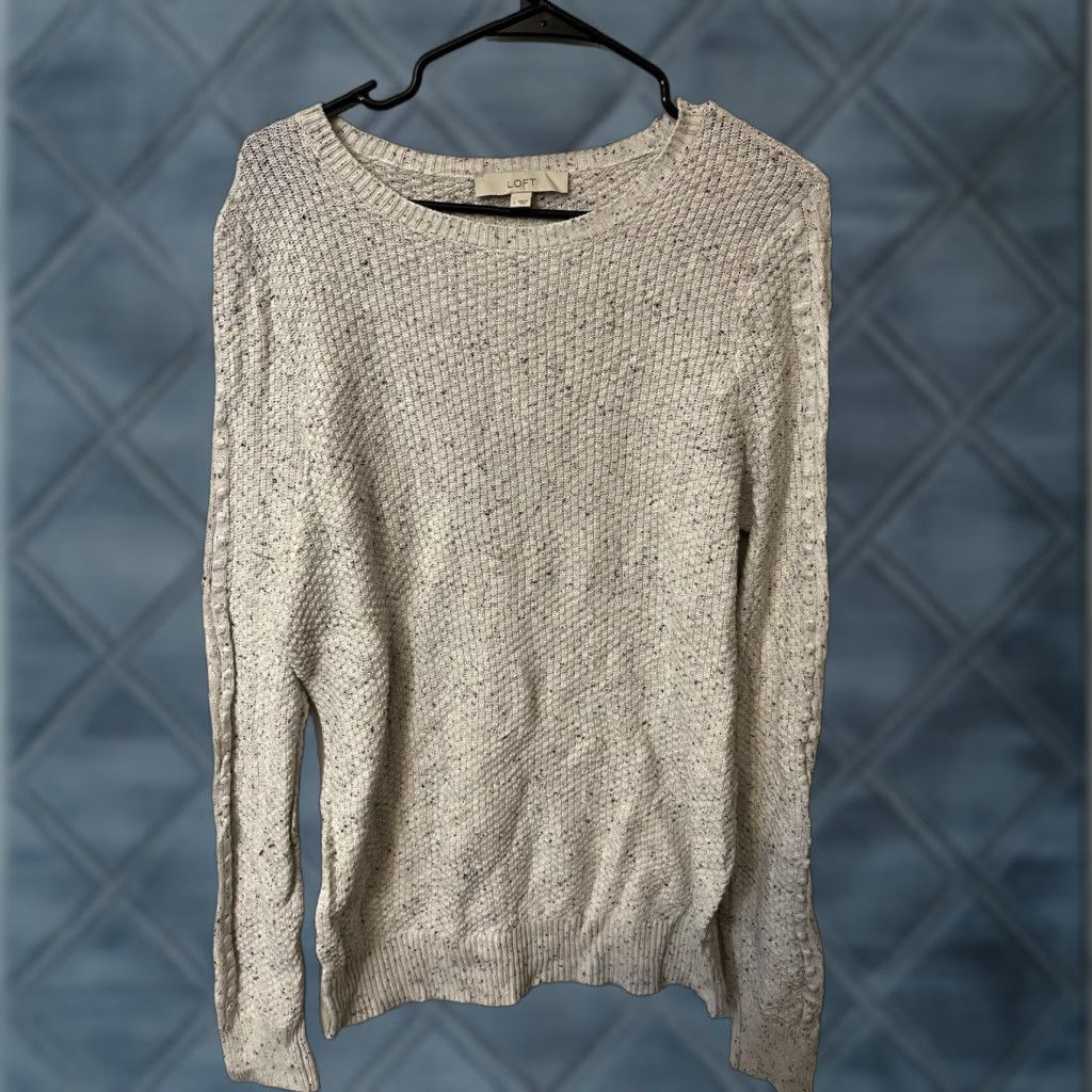 Loft LOFT Gray Pullover Sweater Womens Large Long Sleeve Crew Neck Tight-Knit Casual Retro Size L / US 10 / IT 46 - 1 Thumbnail