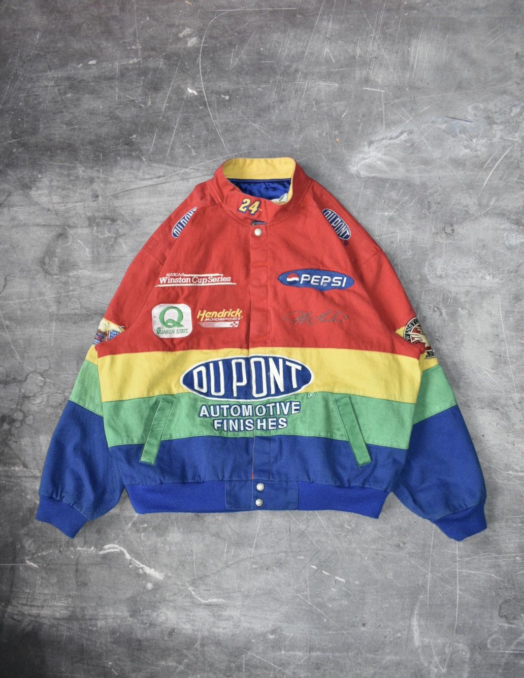 NASCAR × Vintage Vintage 90s Jeff Hamilton Dupont Nascar Jacket Size US XL / EU 56 / 4 - 1 Thumbnail