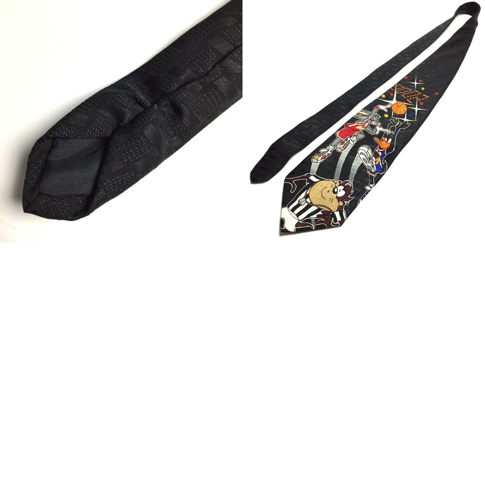 Vintage VINTAGE Looney Tunes Mania Necktie Black Tie Men 54" 3.75" Polyester Classic 57-60 in. Size ONE SIZE - 8 Thumbnail