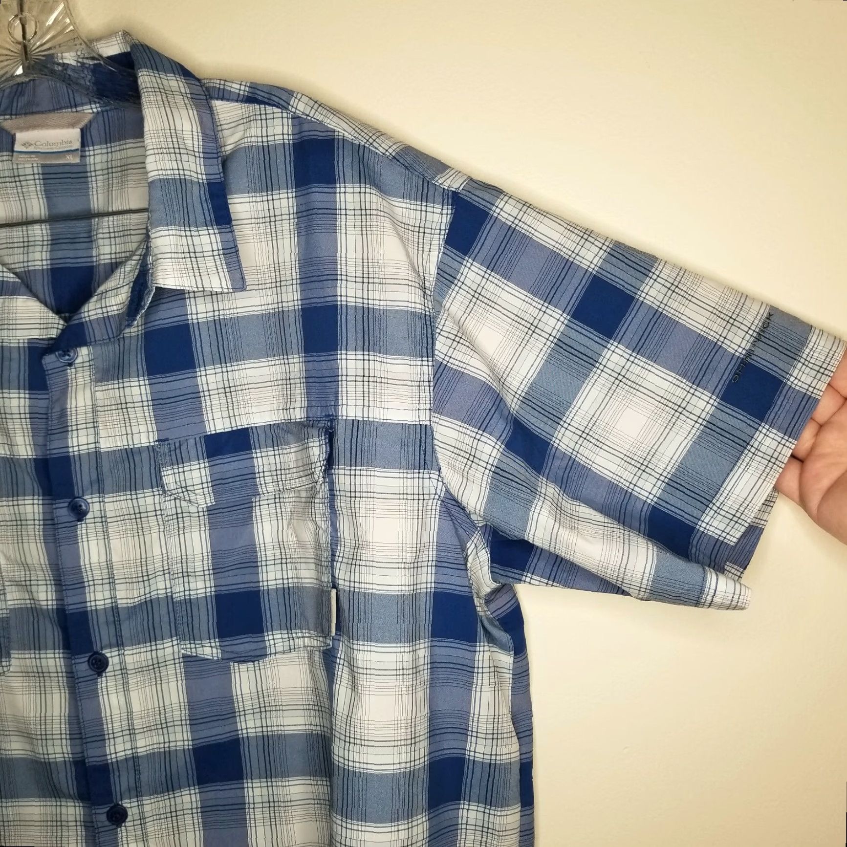 Vintage Columbia Shirt Men XL Blue Plaid Short Sleeve Button-Up Regular Size XL Blue Mens Size US 36 / EU 52 - 2 Thumbnail