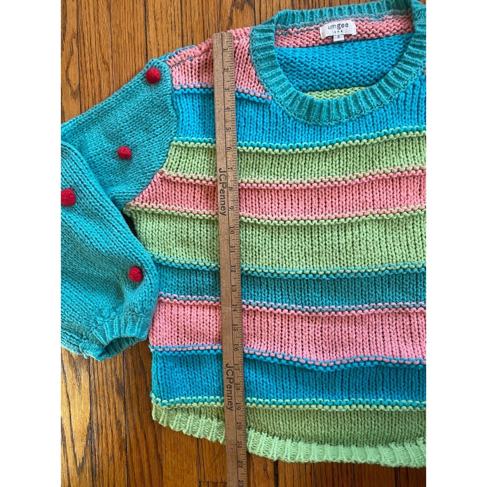 Other Umgee USA Cable Knit Fun Sweater Women’s Small Pom Poms Size S / US 4 / IT 40 - 6 Thumbnail
