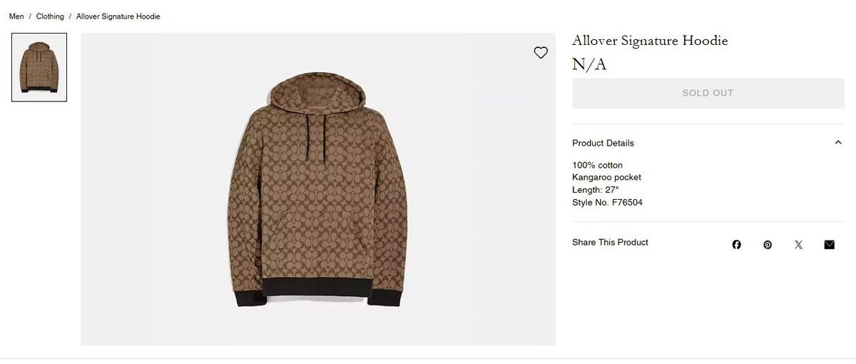 Coach Coach All-Over Signature Hoodie Size US L / EU 52-54 / 3 - 5 Thumbnail