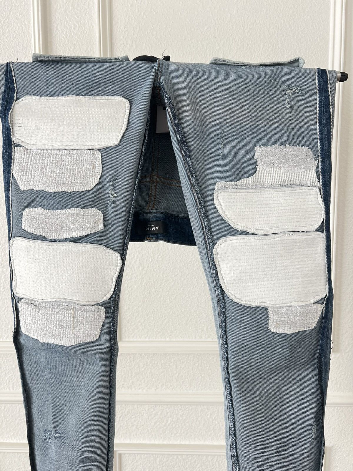 Amiri Original Amiri blue jean white leather patch Size US 34 / EU 50 - 14 Thumbnail