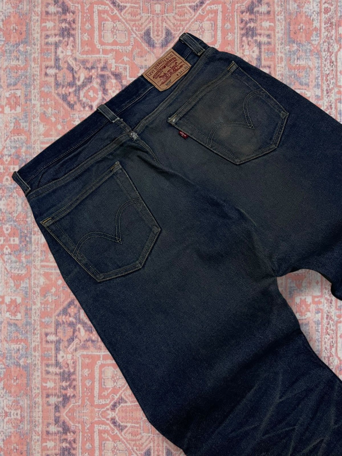Levi's Vintage Clothing Vintage Designer Levis 505 Regular Fit Indigo Distressed Size US 35 - 14 Thumbnail