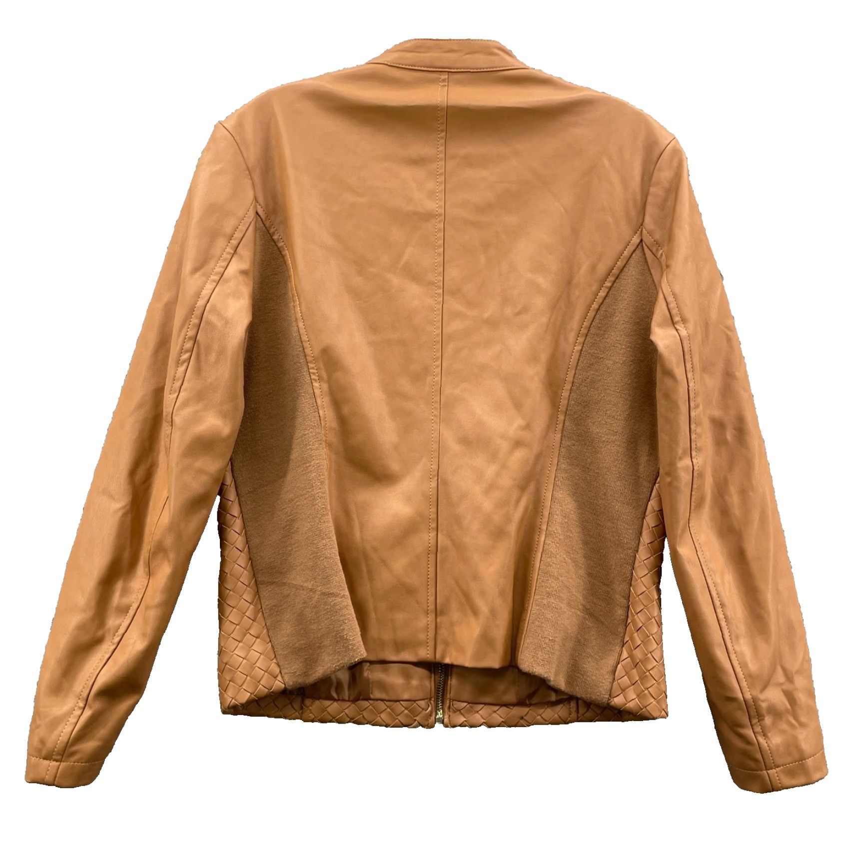 Vintage VINTAGE Colleen Lopez Woven Faux Leather Jacket Women Small Y2k 70s Moto Chic Office 90s Size S / US 4 / IT 40 - 2 Thumbnail