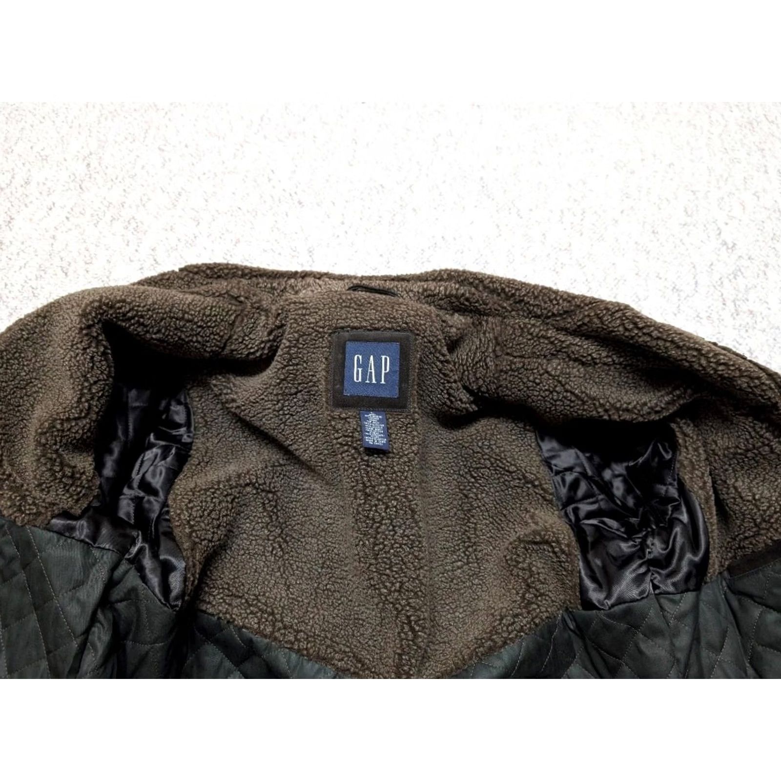 Gap VINTAGE GAP Leather Jacket TRUCKER Men's L Brown Suede Cowhide Wool Sherpa Collar 70s 80s Western Style Size US L / EU 52-54 / 3 - 6 Thumbnail