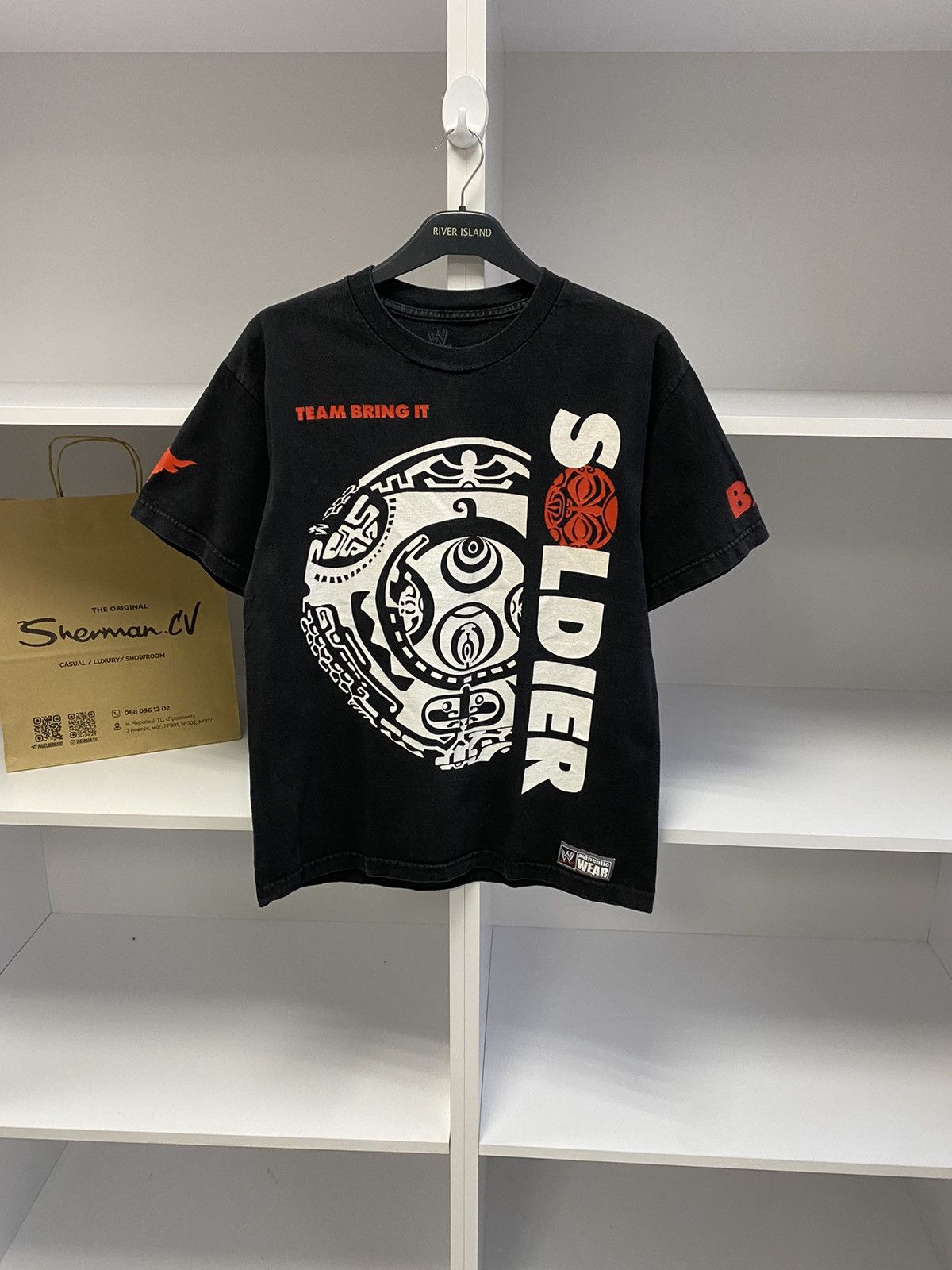 Vintage × WWE The Rock Mens Shirt WWE Authentic Team Bring It Soldier Size US M / EU 48-50 / 2 - 2 Thumbnail