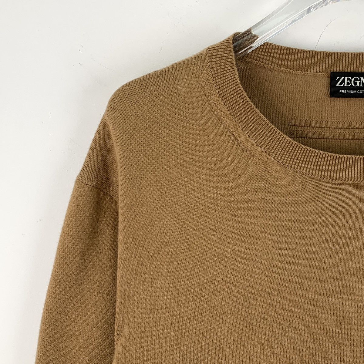 Z Zegna Zegna Dark Brown Cotton Crew Neck Short Sleeve T-shirt K26WX Size US M / EU 48-50 / 2 - 3 Thumbnail