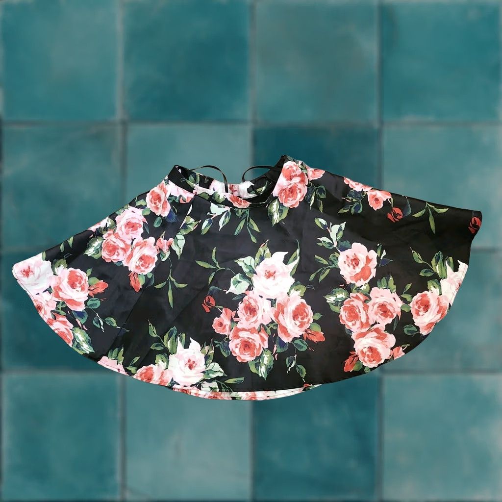 Vintage Studio City ROSE Black Rose Floral Party Skirt NWT - Size 1 Size 25" / US 0 / IT 36 - 1 Thumbnail