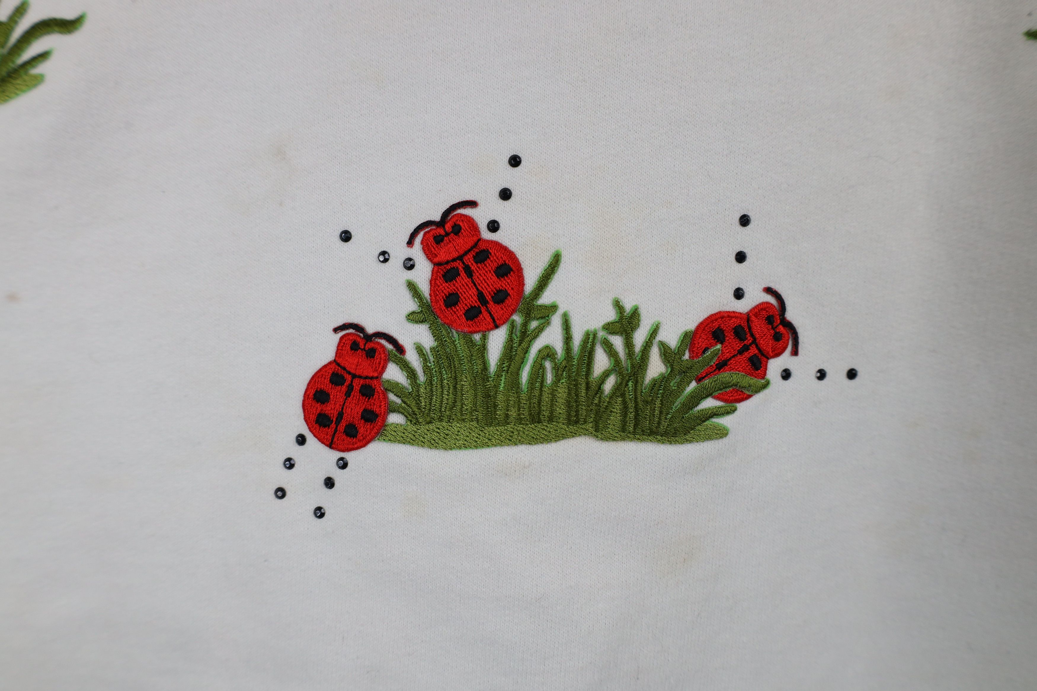 Vintage Vintage 90s Streetwear Nature Ladybug Sweatshirt White Size XXL / US 16-18 / IT 52-54 - 5 Thumbnail
