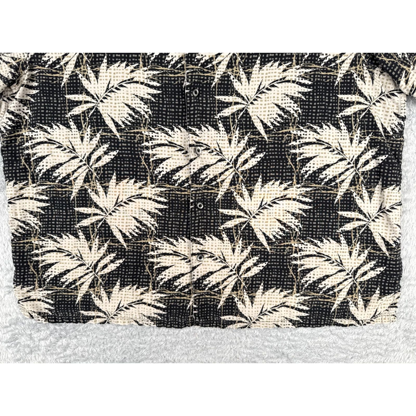 Vintage Axis LA Shirt Men 2XL Black Silk Floral Palm Leaf Hawaiian Aloha Beach Vacation Resort 100% Silk Button-Up Size US XXL / EU 58 / 5 - 7 Thumbnail