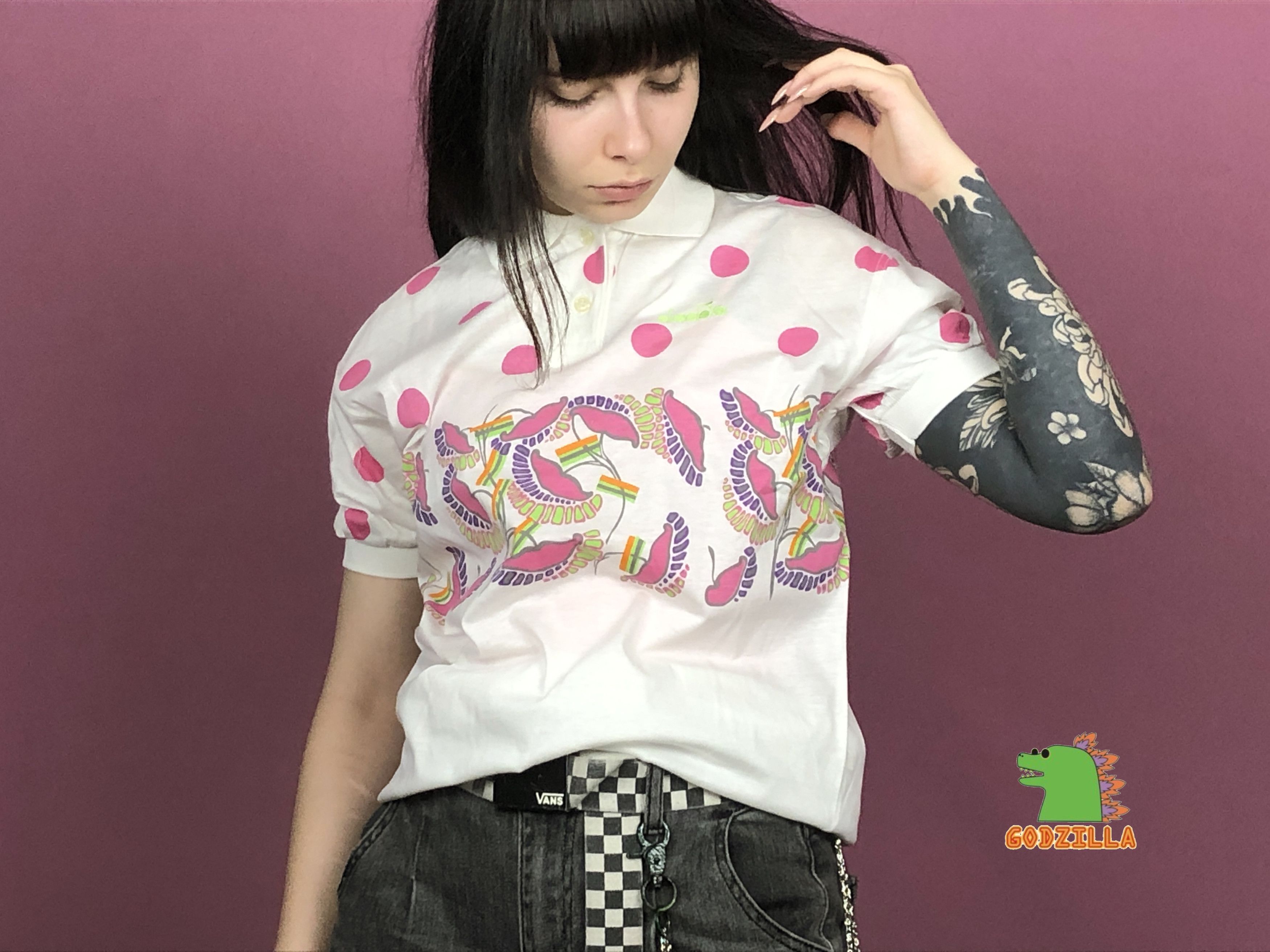 Diadora × Vintage 90s Diadora Vintage Women's Polo Shirt - 44 S Size US S / EU 44-46 / 1 - 4 Thumbnail
