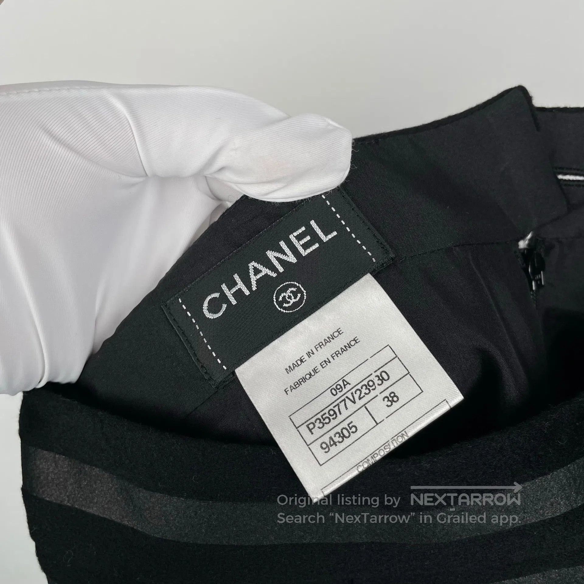 Chanel Chanel Black Striped Skirt| Size 37" - 4 Thumbnail