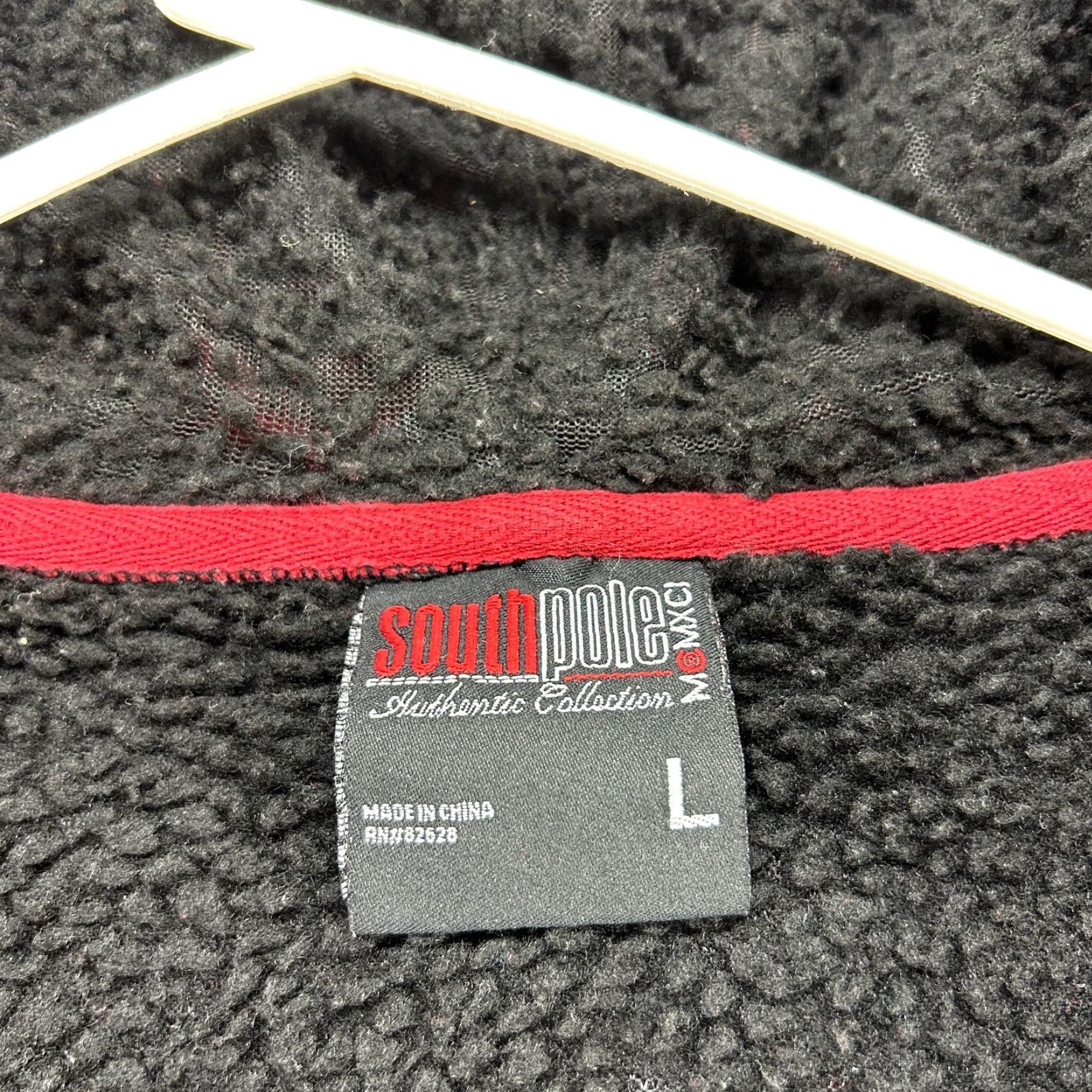 Southpole VINTAGE Southpole Hoodie Mens L Red Full Zip Sherpa Fleece Lined Skater Logo Y2K Size US L / EU 52-54 / 3 - 7 Thumbnail