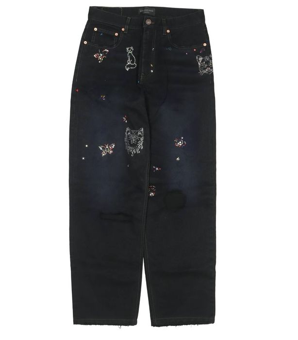 Balenciaga Balenciaga Rhinestone Scribble Straight Jeans XS | Grailed