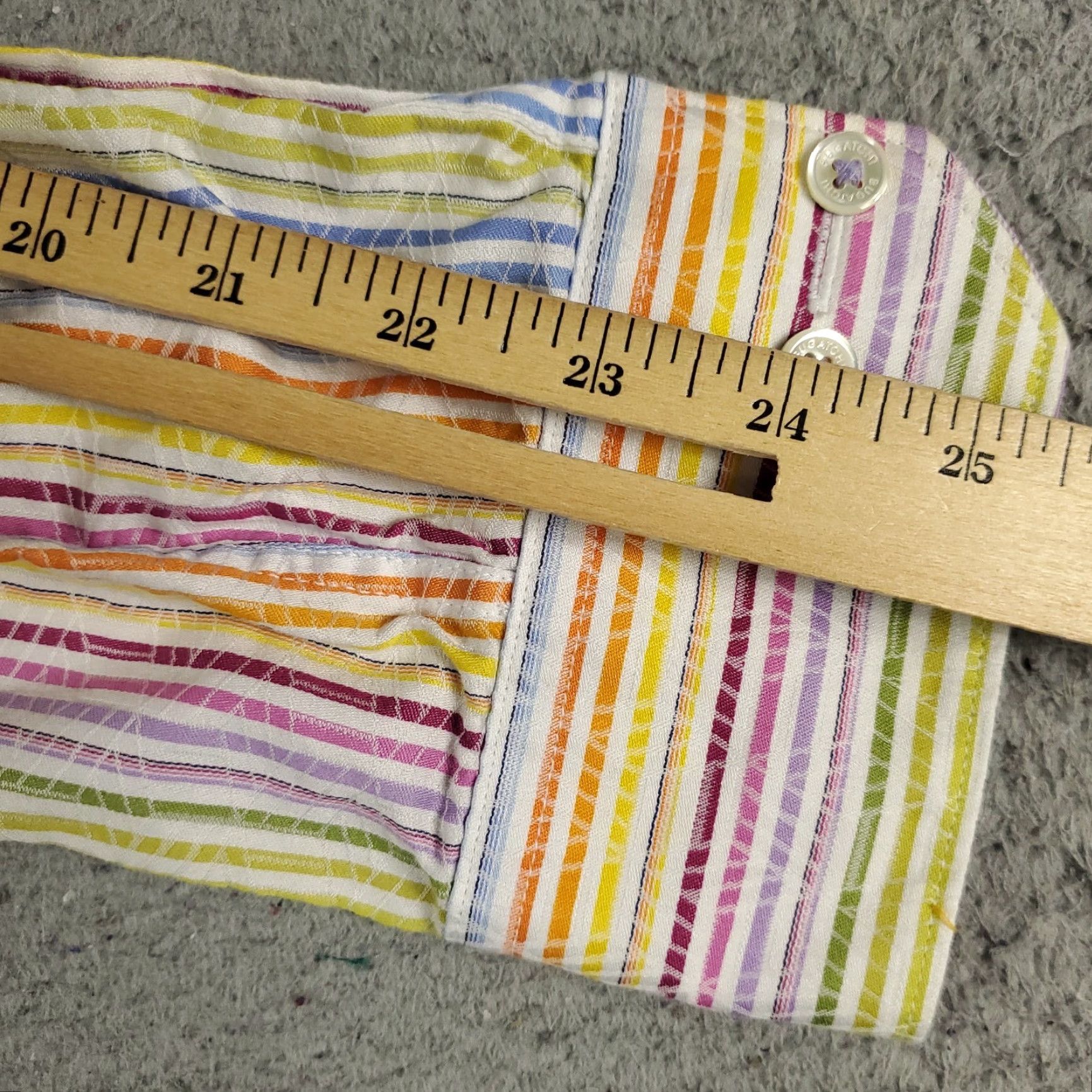 BUGATCHI BUGATCHI Uomo Shirt Mens Large Button-Up Striped Yellow Purple Collar Long Sleeve, Regular Fit, Cotton, Business Casual Formal, Made in USA Size US L / EU 52-54 / 3 - 6 Thumbnail
