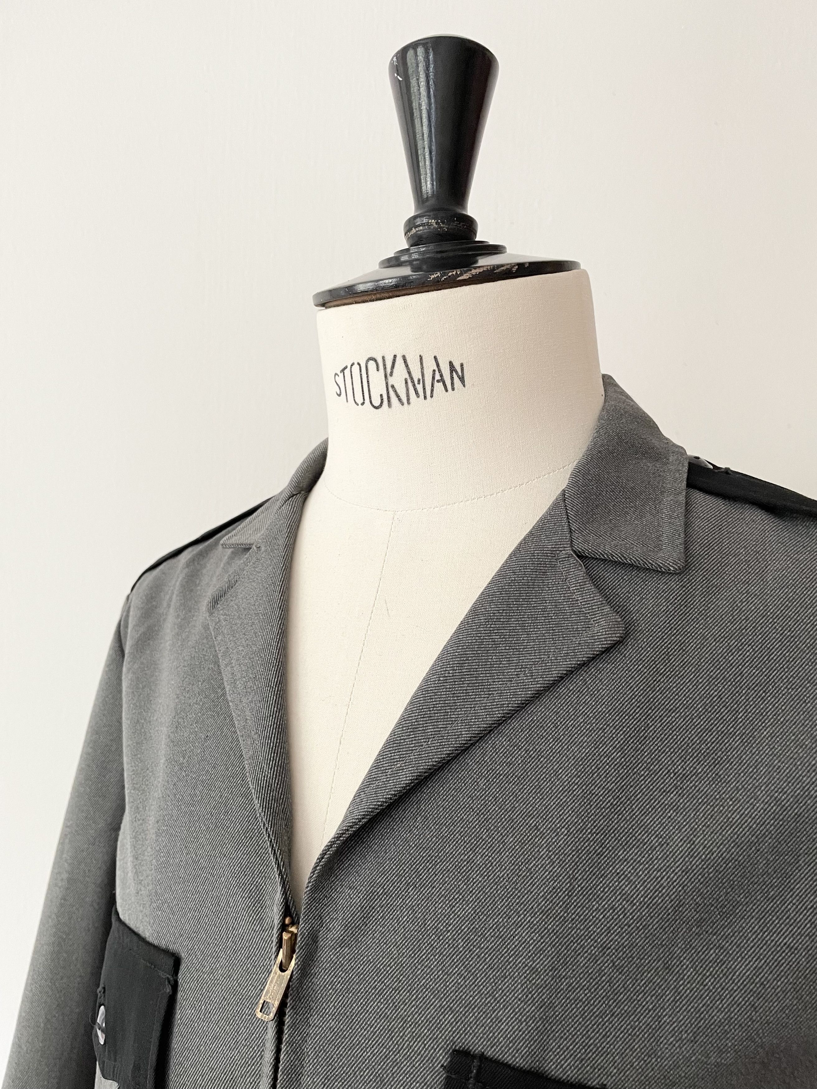 Vintage 1940's Two Tone Gabardine Uniform Work Jacket - Medium Size US M / EU 48-50 / 2 - 4 Thumbnail