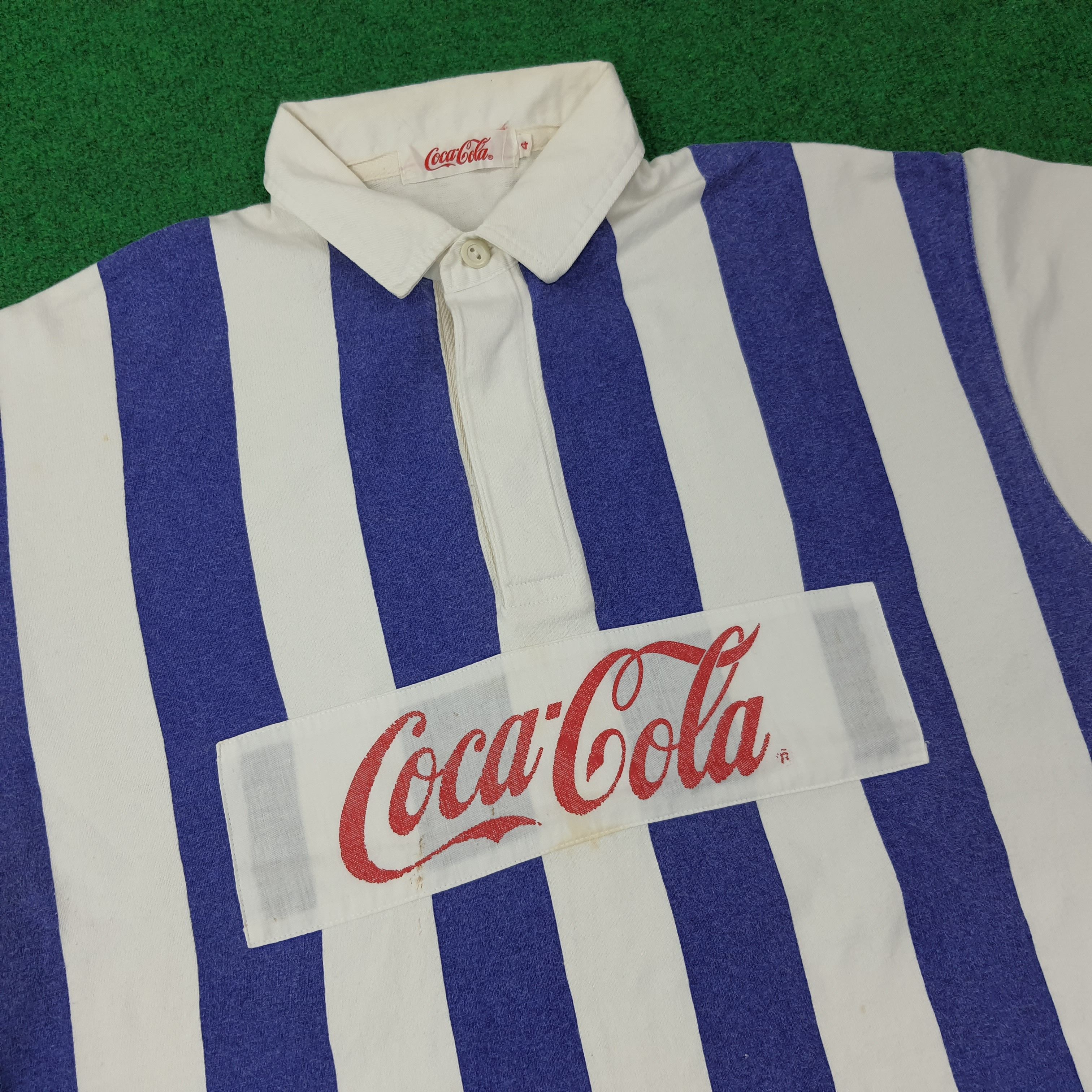 Coca Cola Vintage Coca Cola Striped Polo Shirt C267N38 Size US L / EU 52-54 / 3 - 2 Thumbnail